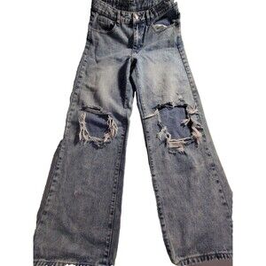 Romwe Mens Ripped Jeans 30x30 Distressed Straight Leg 599